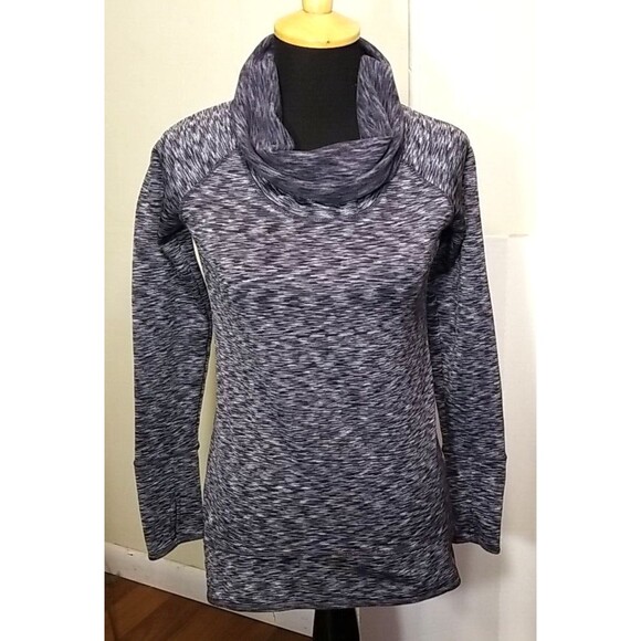 Athleta Cowl Neck Pullover Gray Fleece lined Top Thumb Holes Womens XS  T11 - Picture 1 of 7